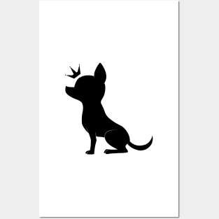 Chihuahua Royalty Silhouette in its Crown Posters and Art